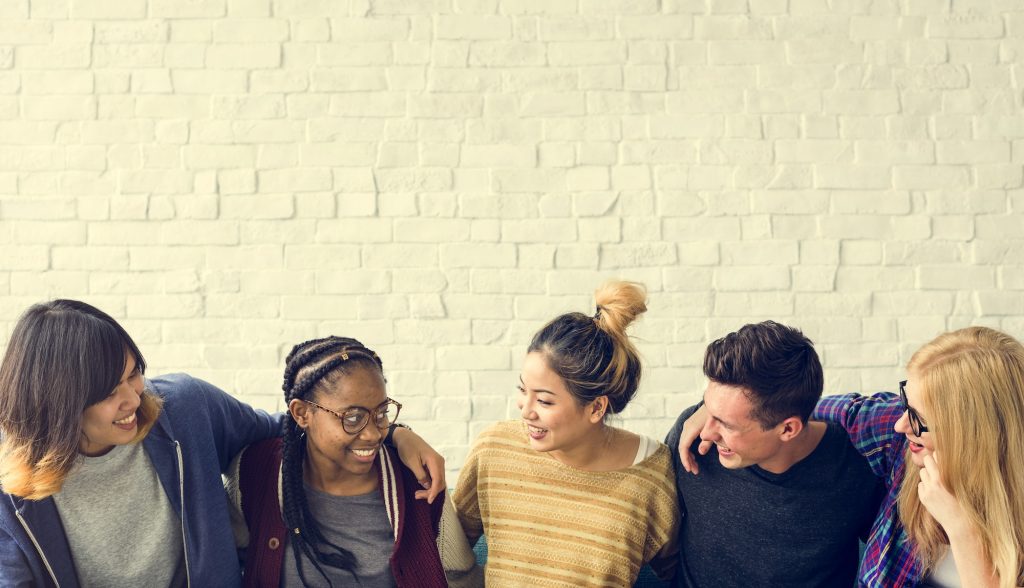 Diversity Students Friends Happiness Concept